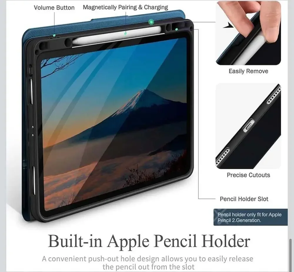 kingBlanc iPad Pro 12.9-inch Case (3rd/4th/5th/6th Gen) with Apple Pencil Holder